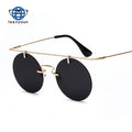 Teenyoun Retro Sunglasses Round Glasses Rimless Lightweight Men's and Women's Trend Eyewear