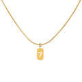 Fashion Minimalist Jewelry Women Choker Necklace Gold Plated Stainless Steel Letter 7 Charm Pendant Necklace with Snack Chain