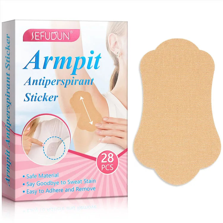 SEFUDUN 28pcs Armpit Antiperspirant Sticker Invisible Disposable Sweat Absorbing Stickers Foot Bottom Sweatproof Patches
