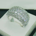 CAOSHI Wholesale Lots Bulk Luxury Fashion Cubic Zirconia Silver Plated Brass Rings for Women Gift Wedding CZ Band Ring