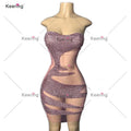 WDP-408 New Pink Crystal Beaded Gown Bodice Luxury Crystal Sew on Rhinestone African Applique for Dresses