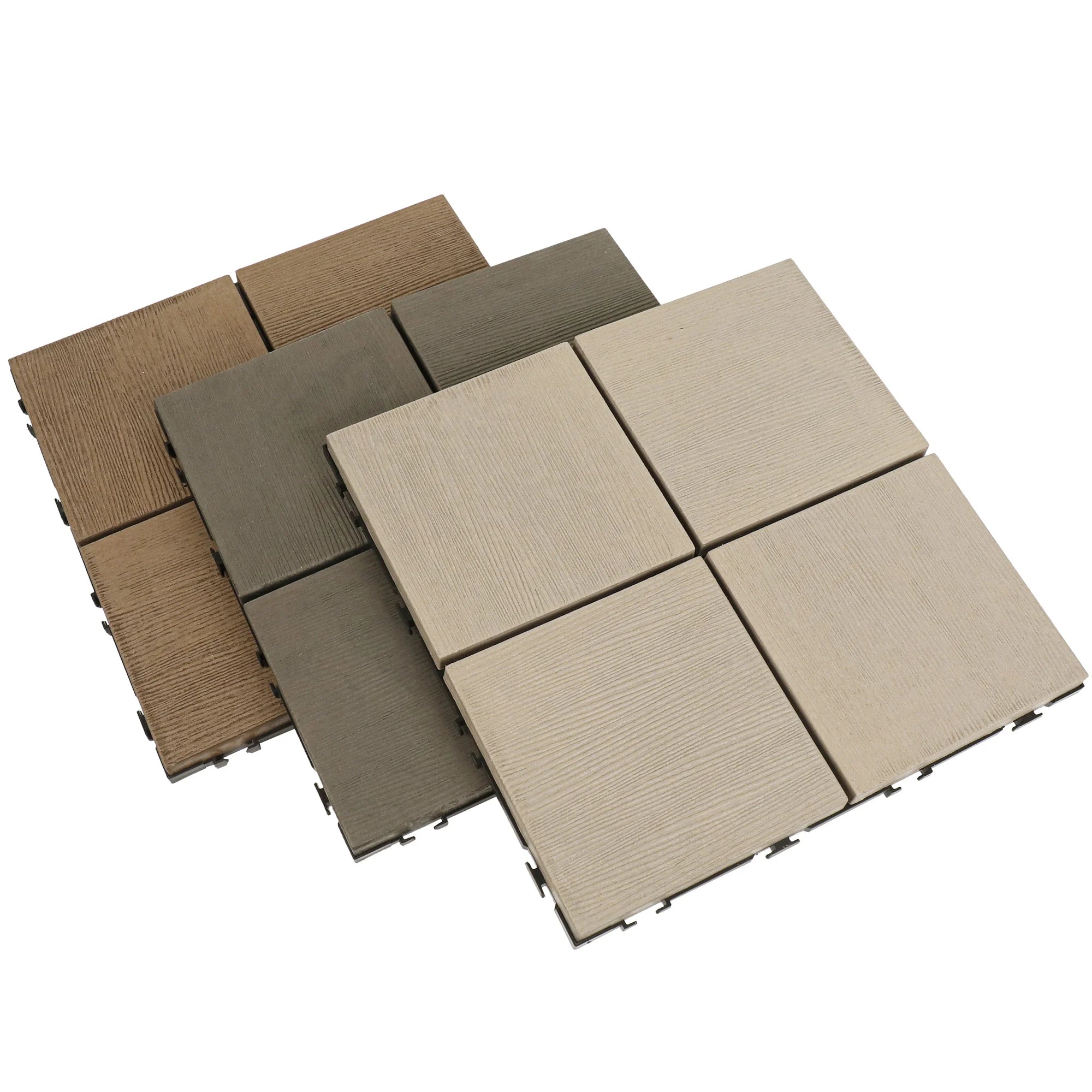 Interlocking Plastic Floor Tiles DIY Outdoor Tiles for Terrace and Garden XF-N010-2 300*300*25 mm