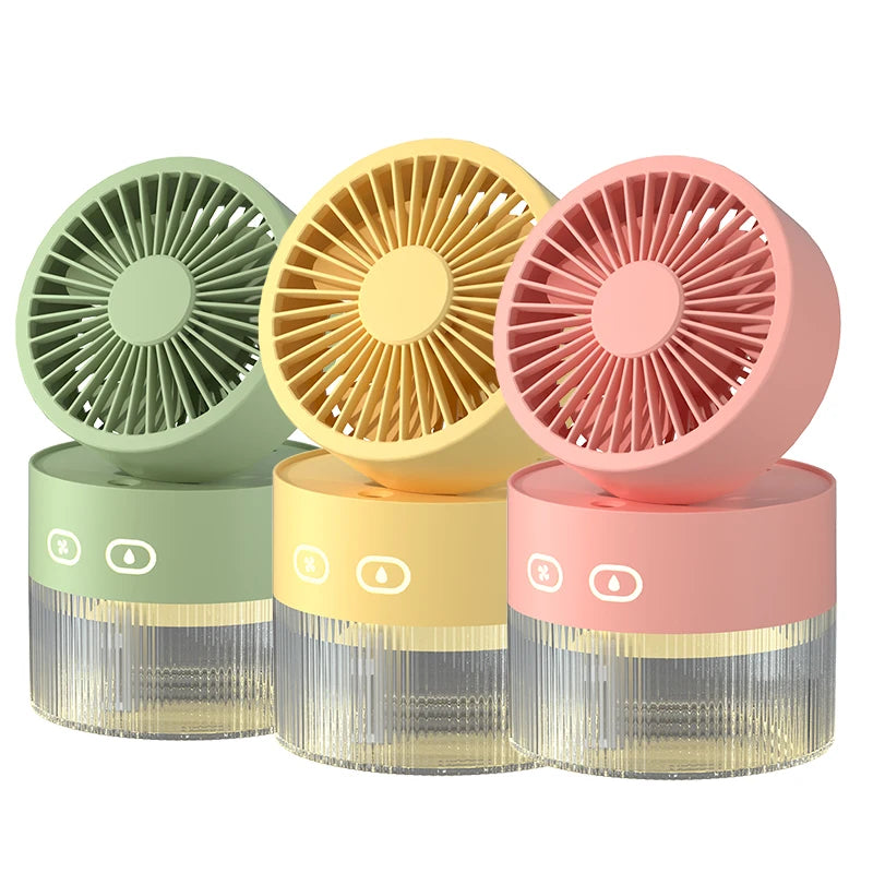 Portable Usb Power Water Humidifier Mini Small air Conditioning Fan Desk Water-cooled Sprayer Fan Mobile Electric Fan Home