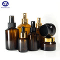 Blue Amber Black 15ml 30ml 60ml 100ml 120ml 200ml Round Refillable Glass Spray Pump Bottles for Perfume Oil Empty Packed Cartons