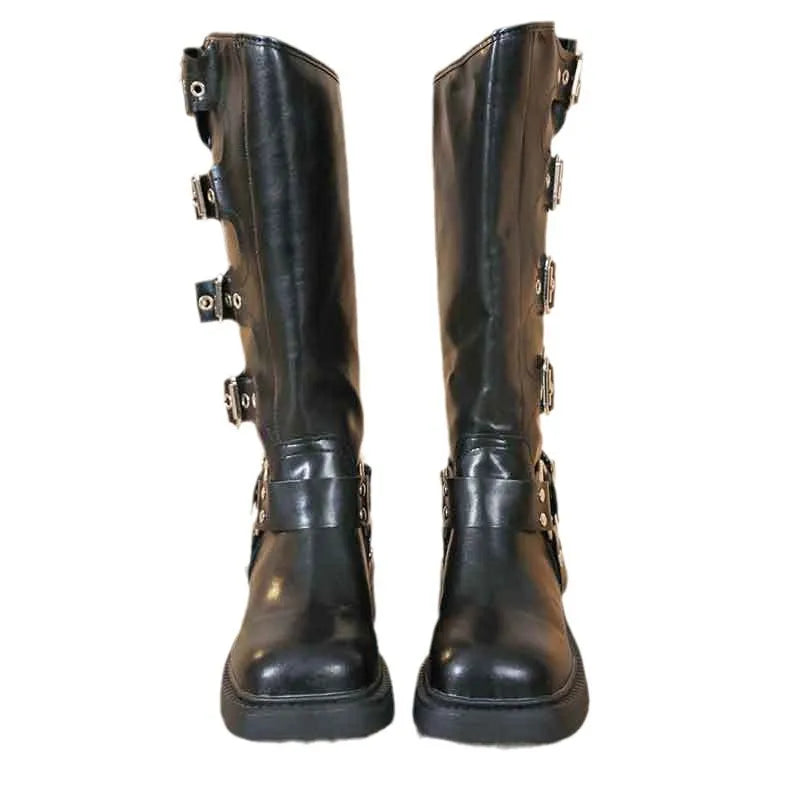 Women's High-Tube Thick-Soled Knight Boots Fashionable New Winter 2024 Design Stylish Knee-Height Heel Online European Station