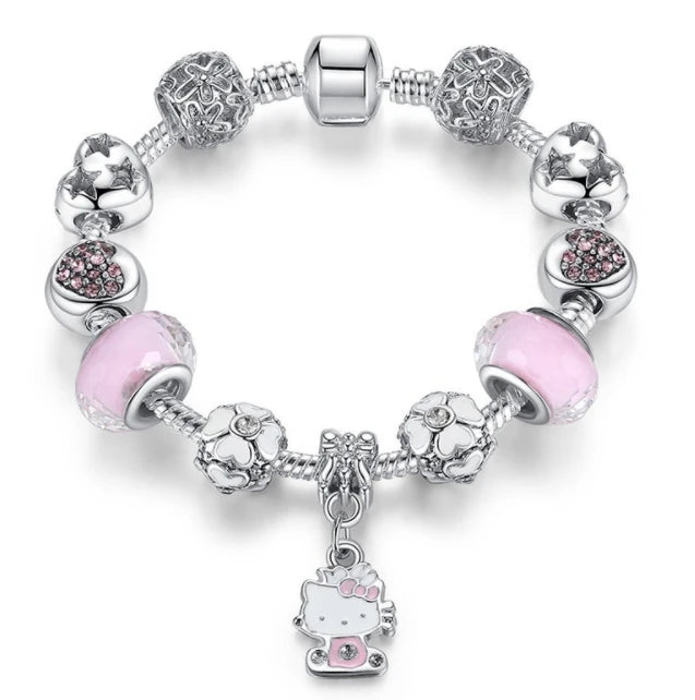 Hot Sale Factory Direct Good Quality Cute Cartoon Hello Kitty Bracelets Charms Bracelets