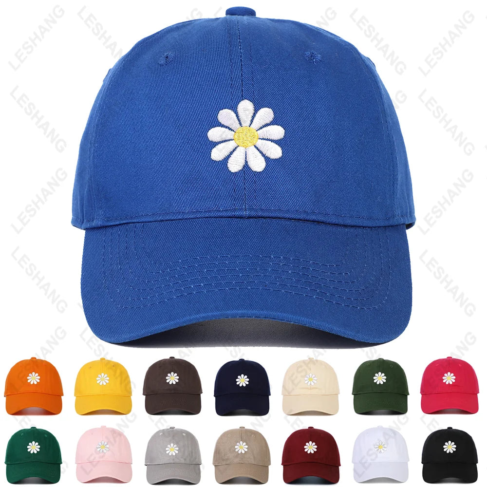 Spring Summer 2025 Women Floral Baseball Cap Romantic Daisy Embroidery Fancy Casual Hat Sports Running Cycling Travel Beach Sun