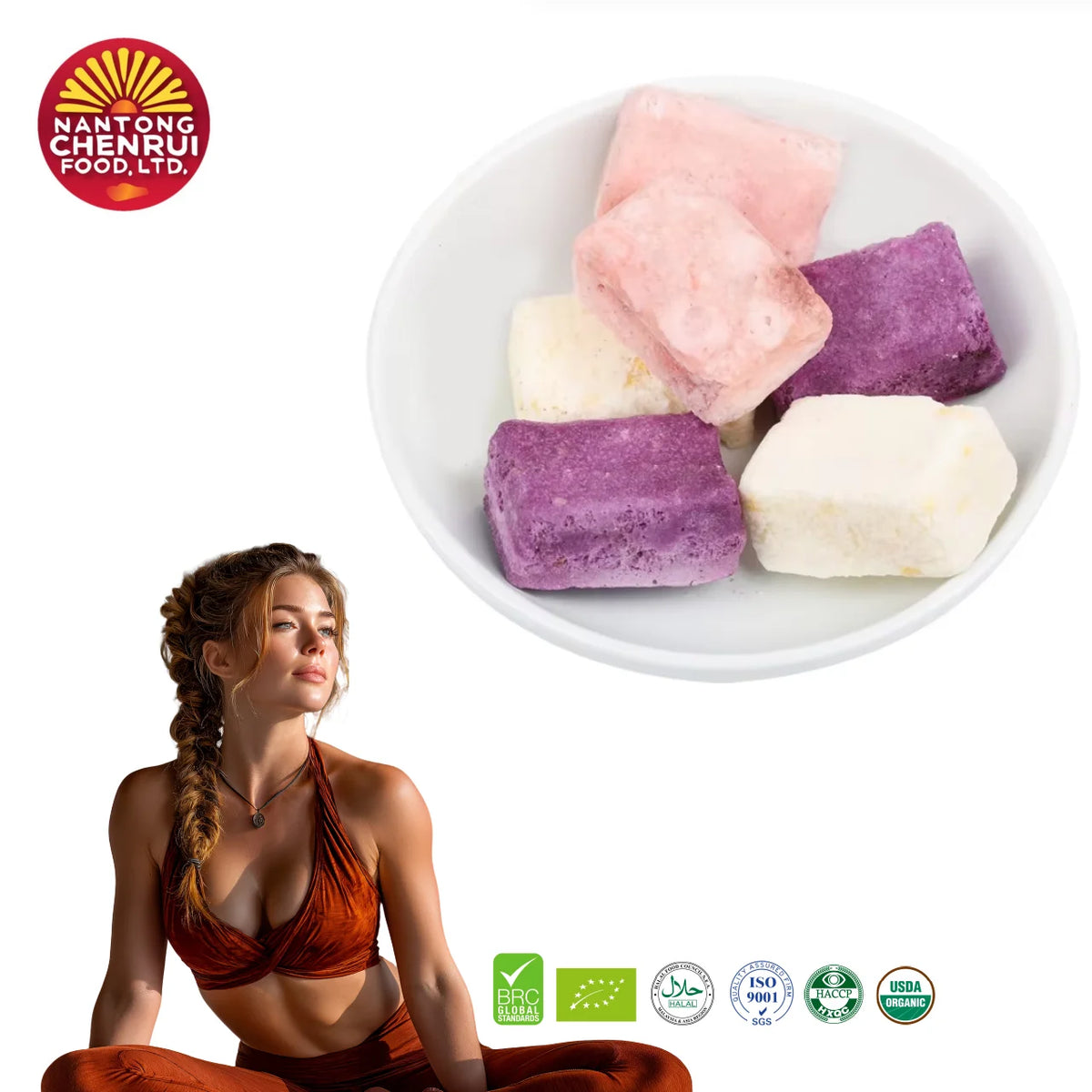 Factory Wholesale 100% Natural Freeze Dried Yogurt Block Slices OEM Available for Baking Bulk Supply MegaBDM
