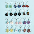 Healing Rose Quartz Earring and Amethyst Flower Eardrop Natural Quartz Crystal Jewelry Handcrafted Other Crystal Crafts