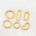 S925 Sterling Silver Gold-plated square Round Spring Buckle Necklace Connection Universal Buckle DIY Handmade Jewelry Connector