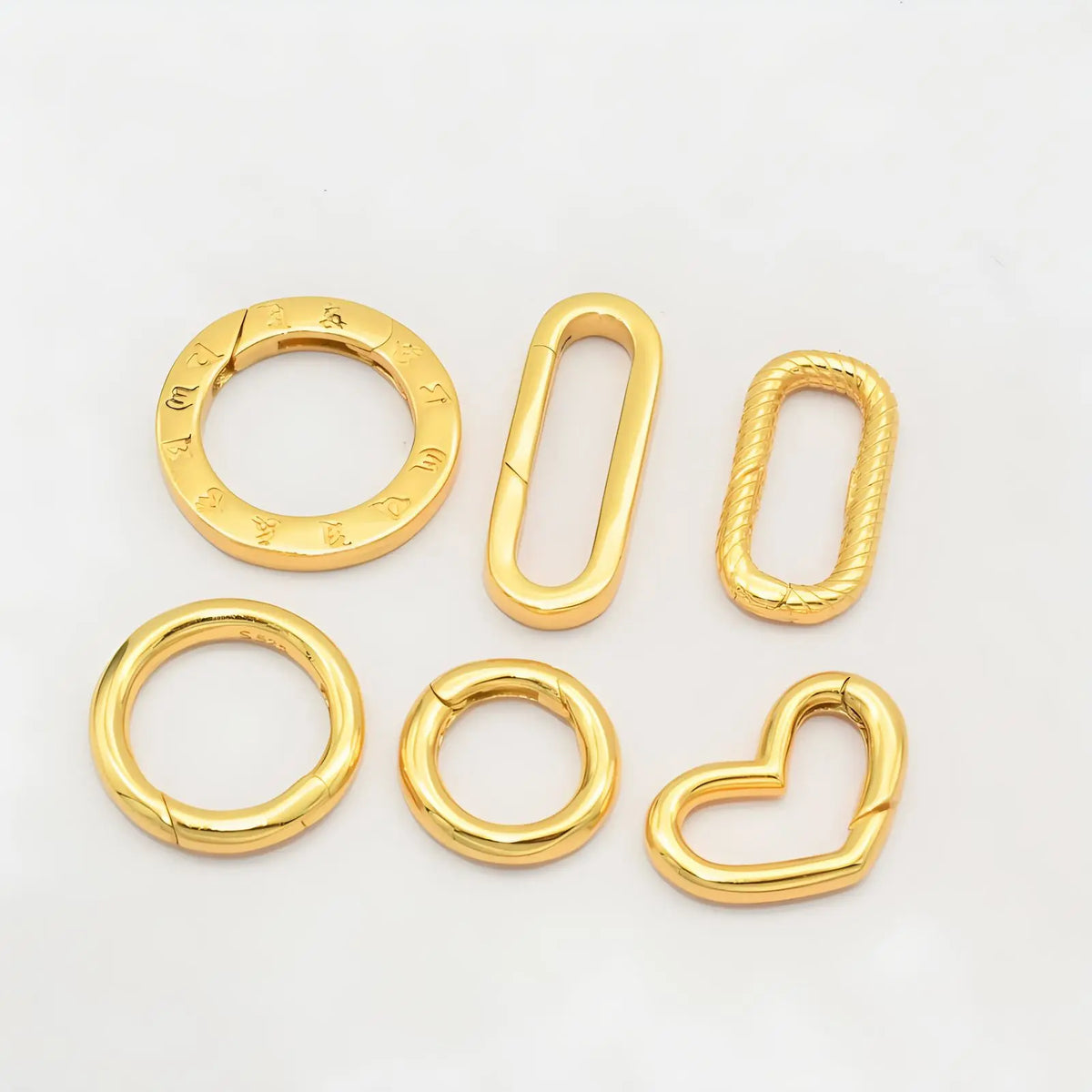 S925 Sterling Silver Gold-plated square Round Spring Buckle Necklace Connection Universal Buckle DIY Handmade Jewelry Connector MegaBDM