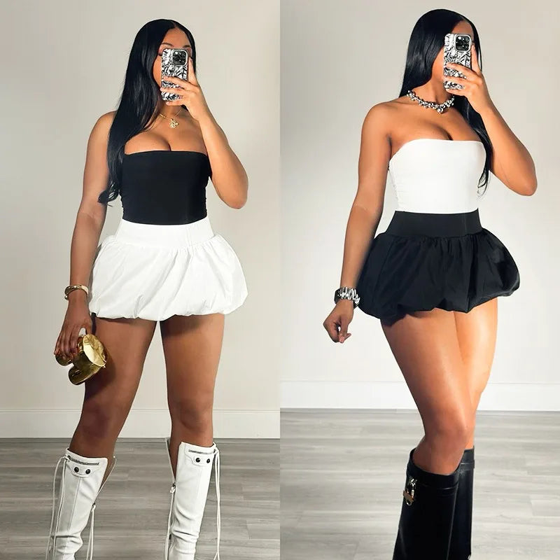 Custom Logo New Arrival Women's Two Piece Set High Waist Sleeveless Crop Top & Knee Skirt Solid Color Outfit Short Length Top