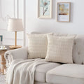Modern Solid Home Decorative Soft Boho Striped Corduroy Throw Pillow Case Cushion Cover Jacquard Pattern Polyester Pillowcase