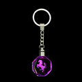 Pujiang Wholesale K9 Blank Crystal Glass LED Keychain Custom 3D Laser Engraving Crystal Horse Keychain for Promotional Gift