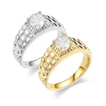 Fashion Titanium Steel Diamond Rings Wedding Engagement Couple Rings Set for Him and Her Matching Rings Valentine's Day Gift
