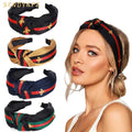 Retro Fashionable Wide-edge Knotted Headband with Bee Printing Hair Hoop Knot New Trend Women's Accessory
