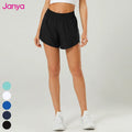 Janya Women's Breathable Anti-exposure Mesh Lined Running Shorts Drawstring Waist With Pockets Quick Dry Fitness Sports Shorts