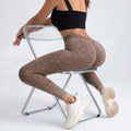 Women's High Waist Yoga Pants Leggings Solid Pattern Tummy Control Scrunch Butt Lifting Seamless Leggings