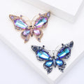 Shining Crystal Butterfly Brooches for Women Large Rhinestone Insect Charm Brooch Pin Cardigan Coat Accessories (KBL124)