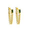Wholesale Luxury 18K Gold Plated Chain Earrings Irregular Zircon Studs Fashion Jewelry for Women's Anniversary