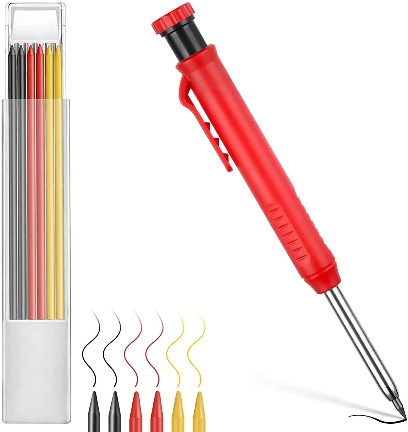 25MM Sharpener Lanyard Holder Custom Logo Mechanical Carpenter Pencil Industrial DIY OEM/ODM Metal & Plastic 3-Year Warranty