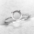 Sterling Silver 4mm/5mm/6mm/7mm/8mm/9mm/10mm Semi Mount Ring Frame Empty Blank Setting Base Without Center Stone Inlay for DIY