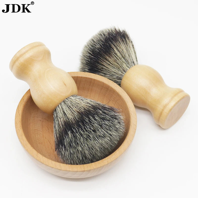 Hot Sell Wooden Bowls Shaving Brush Kit Shaving Soap Dishes with Brush for Men