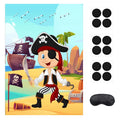 Pirate Party Games for Kids Pin the Eye Patch on the Pirates Poster Pirate Birthday Party Supplies Pin Game