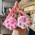 Cute Cartoon Kitten Claw Soft Pvc Rubber Keychain Funny Silicone Cat Paw Key Chains Car Bag Charm Pendant Gift Paw Toys Souvenir