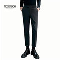 Men's Business Casual Nine-Point Trousers Slim Straight Tube Anti-Wrinkle Non-Ironing Hanging Thin Suit Plus Size Pants Garment