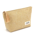 Eco Friendly Natural Linen Cosmetic Bag Zipper Custom Fashion Organizer Makeup Accessory Gift  Bag Custom Logo With Tassel
