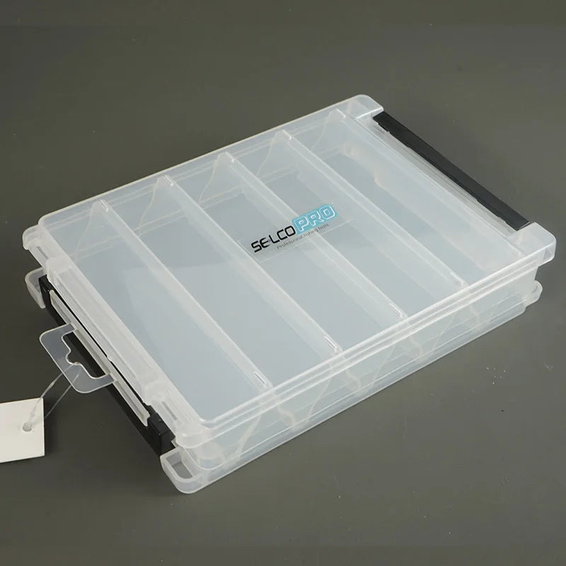 Selco Multifunction Double Sided Transparent Plastic Storage Lure Fishing Tackle Box