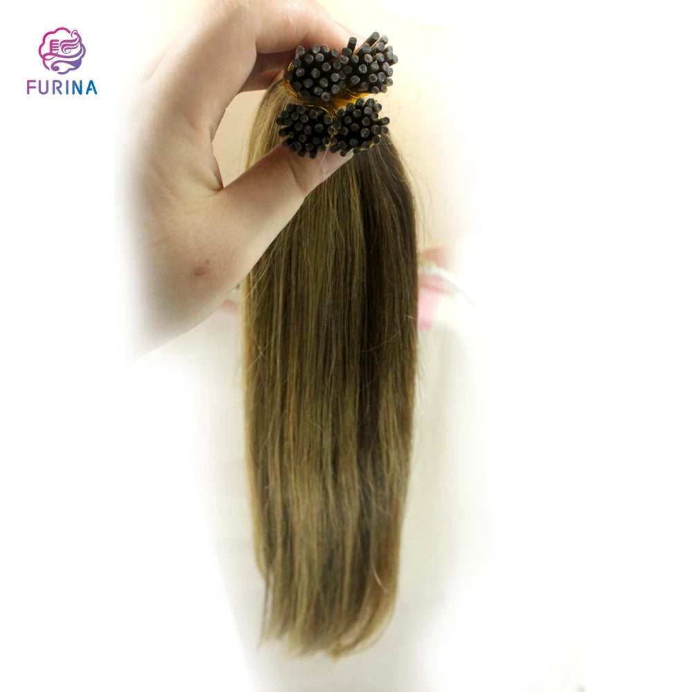 Type With the Help of a Hair Extension Ring Human Hair Extensions Stick Tip Hair Extension for Women