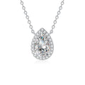 Rhodium Plated S925 Mother's Day Luxury Gifts Teardrop CZ Pendant Necklace