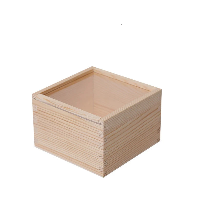 Glass Sliding Lid Eternal Flower Succulent Vegetation Keep Sake Pine Wood Quran Box Exhibitor