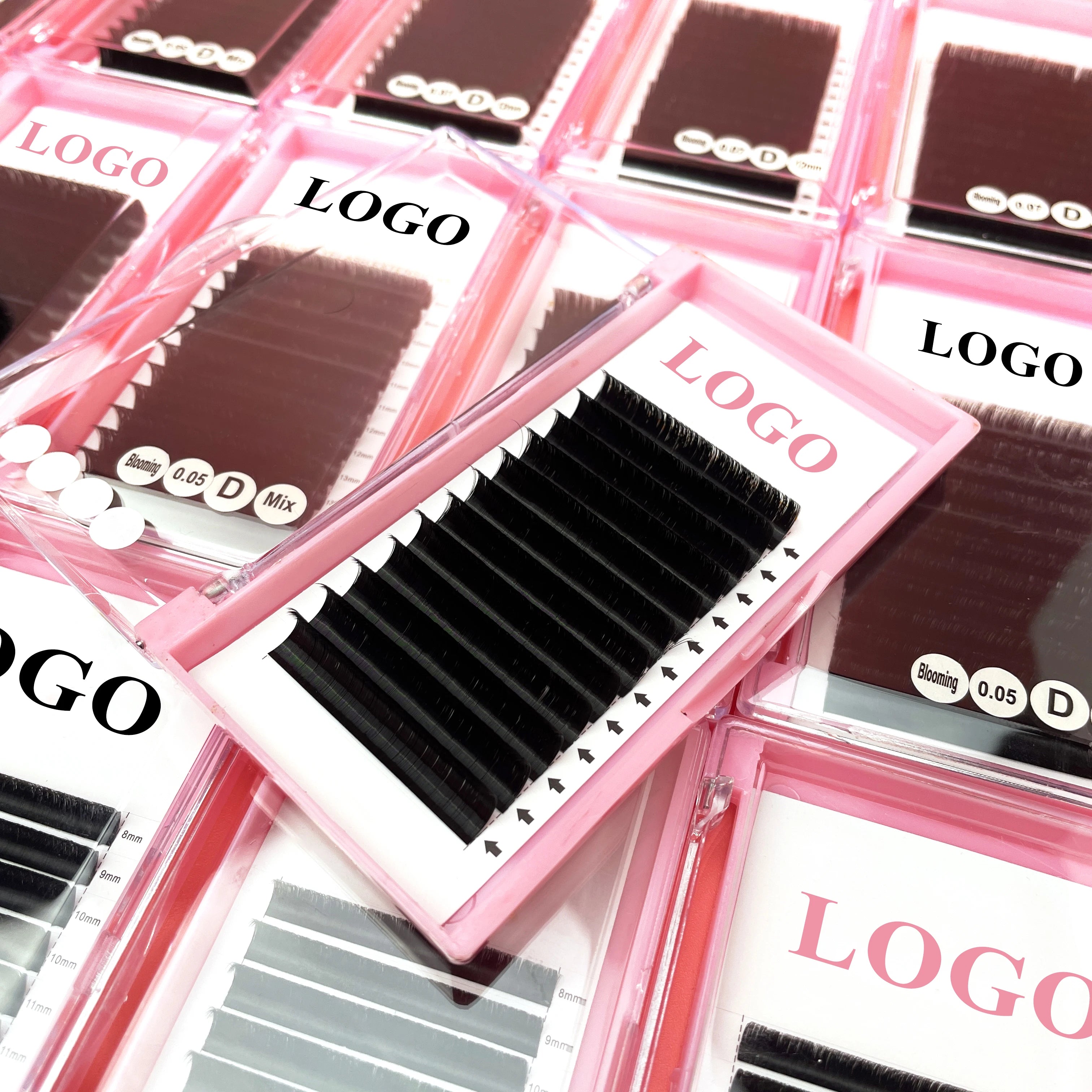 Wholesale 6-25mm 0.03 0.05 0.07 C CC D DD Matte and Deep Black Eyelash Extension Cashmere Volume Lash Extension
