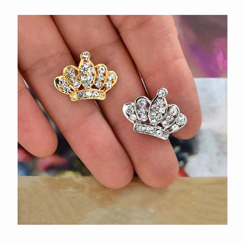 Retro Fashion Accessories Men's Suit Brooch Shirt Collar Pin Buckle Ornament Diy Crystal Rhinestones Beaded Crown Lapel Brooches