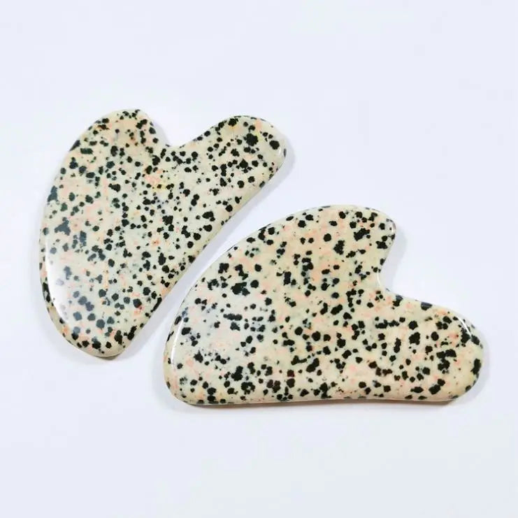 DIY 2024 Butterfly Style Gua Sha Jade Dalmation jasper Plate Gua Sha-tool