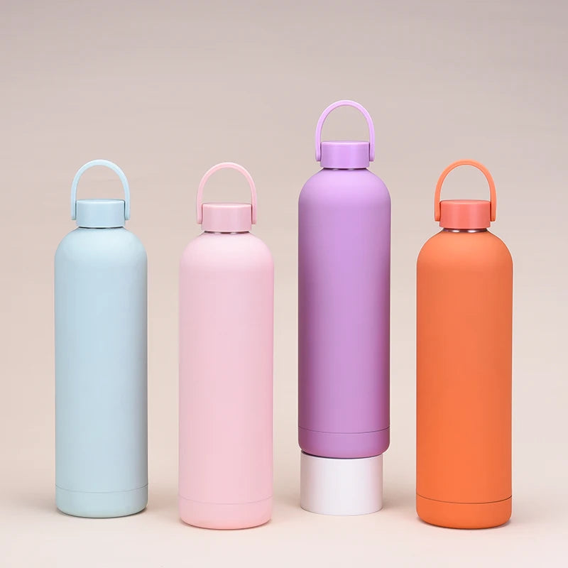 1L Large Capacity Stainless Steel Vacuum Flask for Camping Portable Handle Sports Water Bottle Double-Layer Travel Drink Bottle