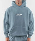 Wholesale Pullover Oversized Vintage Double Layered Custom Dropped Shoulder Streetwear Man Winter Sun Fade Hoodie