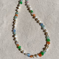 Tarnish Free Freshwater Pearl with Heart Crystal Gemstone Beaded Mix and Match Necklace for Summer
