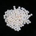 Zhuji Wholesale Natural 4-4.5mm White Freshwater Button Flat Pearls 4-4.5mm White Color Half Hole Loose Jewelry Jewelry Making