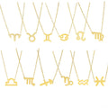 Women Stainless Steel Zodiac Necklace Jewelry Female Lucky 12 Animal Zodiac Sign  Pendant Necklace Choker Chain