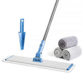 Magic Mop Head by Microfbre Easy-to-Use Floor Cleaning Tool with 4 Washable Pads and 1 Scraper for Dust and Wet Dry Floor