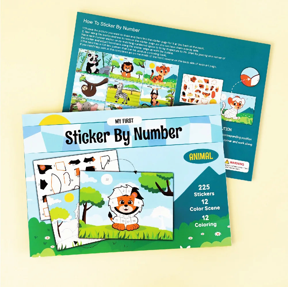 Handmade Diy Laser Sticker Book Children Cartoon Animal Holographic Puzzle Sticker Painting Educational Toys
