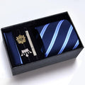 New Designer Men's Silk Ties Luxury Wedding Ties for Jacquard Woven Men Necktie Ring Brooch Cufflink Hanky With Box Set