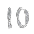 Yh Jewellery Genuine 925 Sterling Silver Vintage Zircon Hoop Earrings Women Fashion for Girls Anniversary Fine Jewelry
