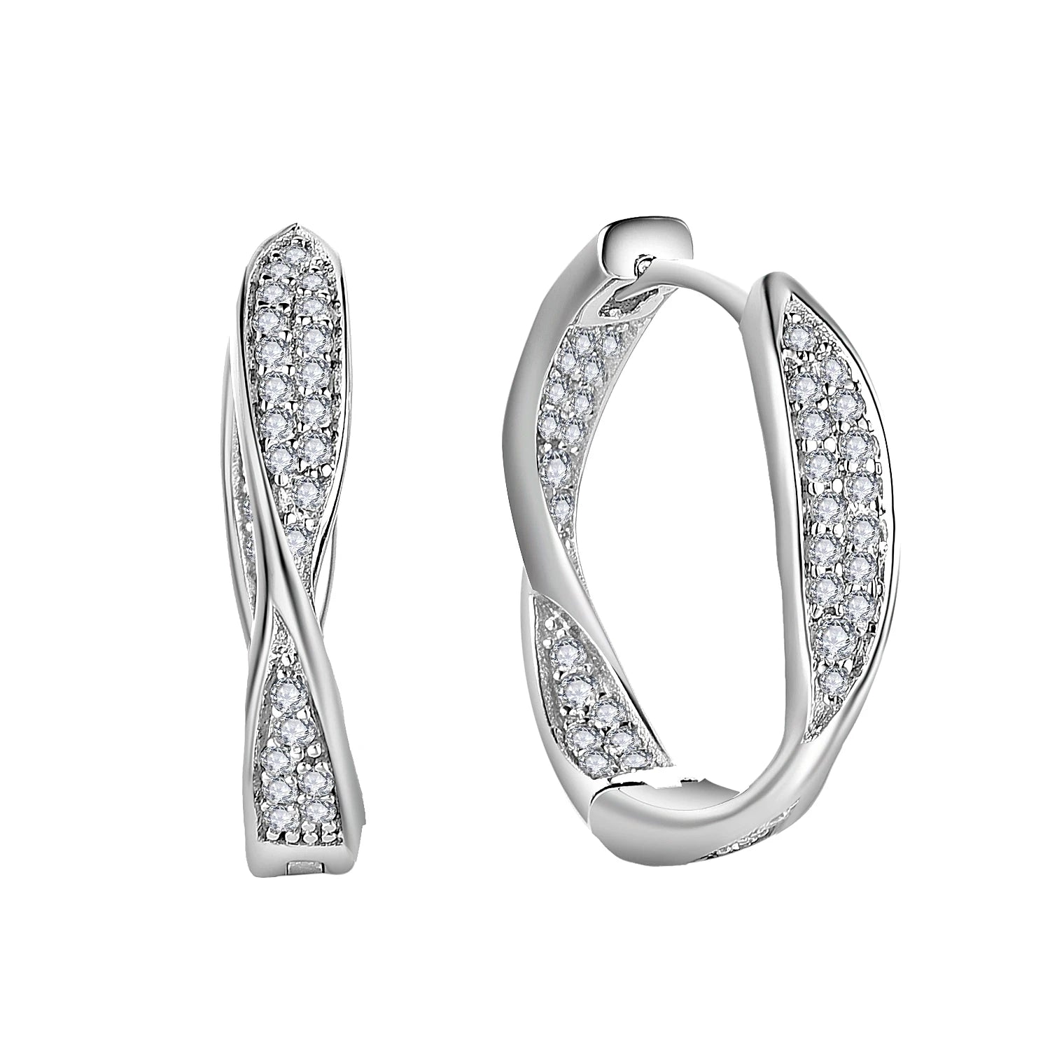 Yh Jewellery Genuine 925 Sterling Silver Vintage Zircon Hoop Earrings Women Fashion for Girls Anniversary Fine Jewelry