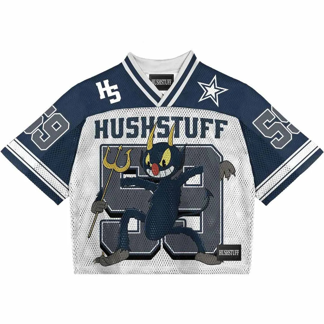 Custom Oversized Mesh T-shirt Boxy Cropped American Football Jersey Streetwear T-shirts