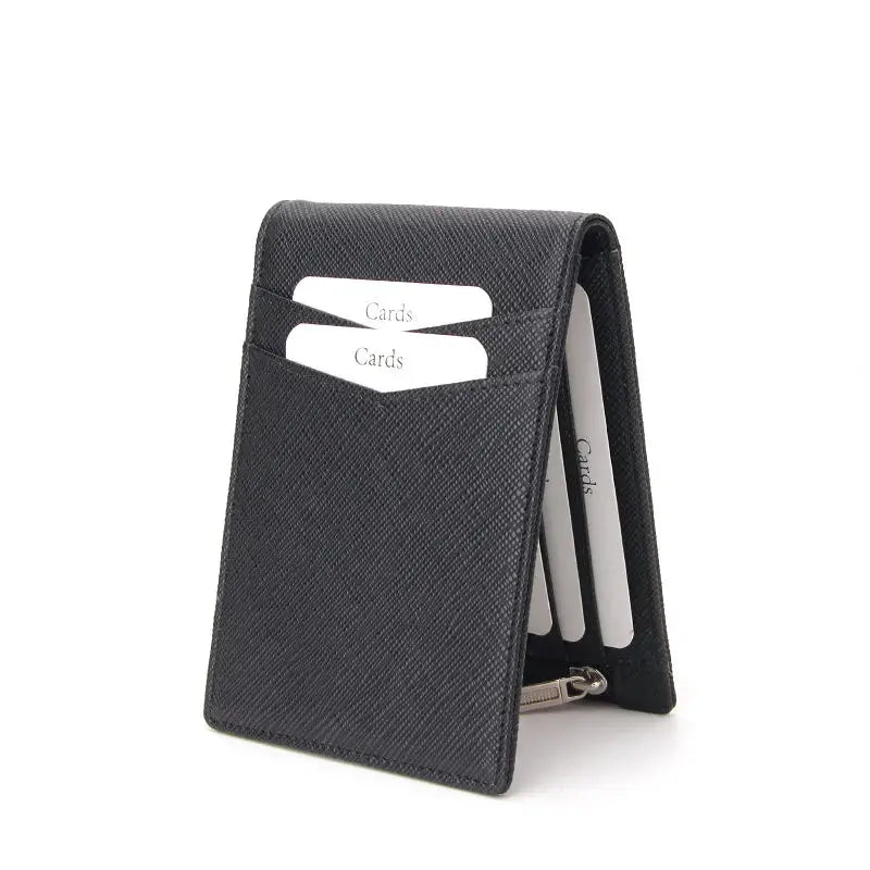 Wholesale Custom Saffiano Leather Wallet ID Credit Card Holder Minimalist Long Bifold Wallet RFID Business Card Wallet for Men
